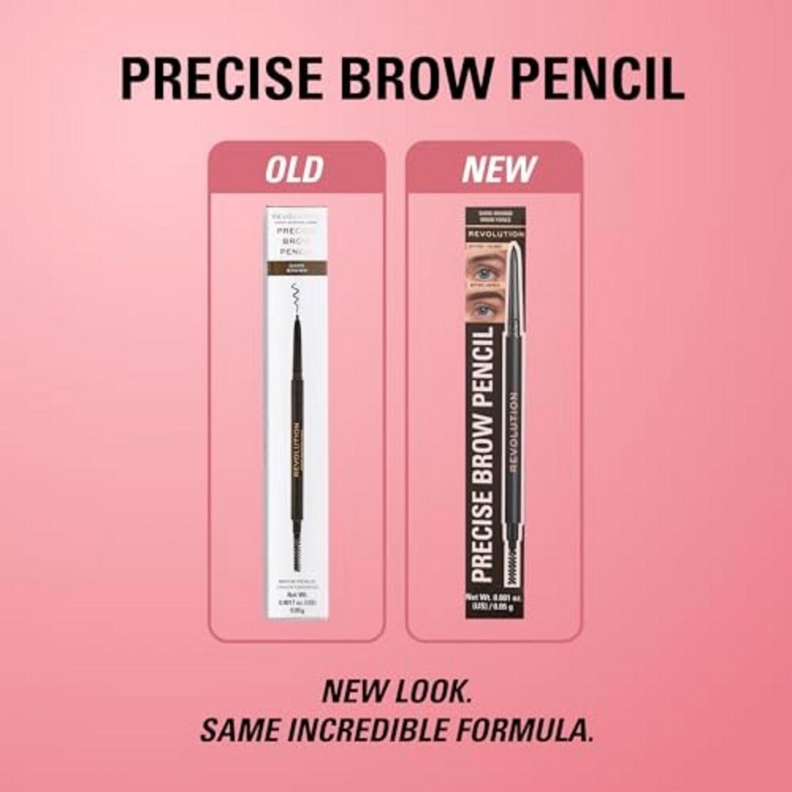 Makeup Revolution, Precise Brow, Eyebrow Cream Pencil & Brush 2-In-1, Ebony, 0.05 g