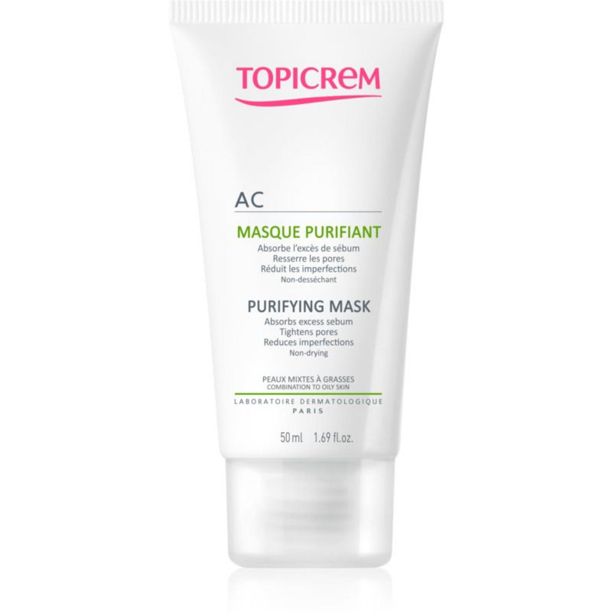Topicrem, AC Purifying Mask, Cleansing & Purifying, Cream Mask, For Face, 50 ml
