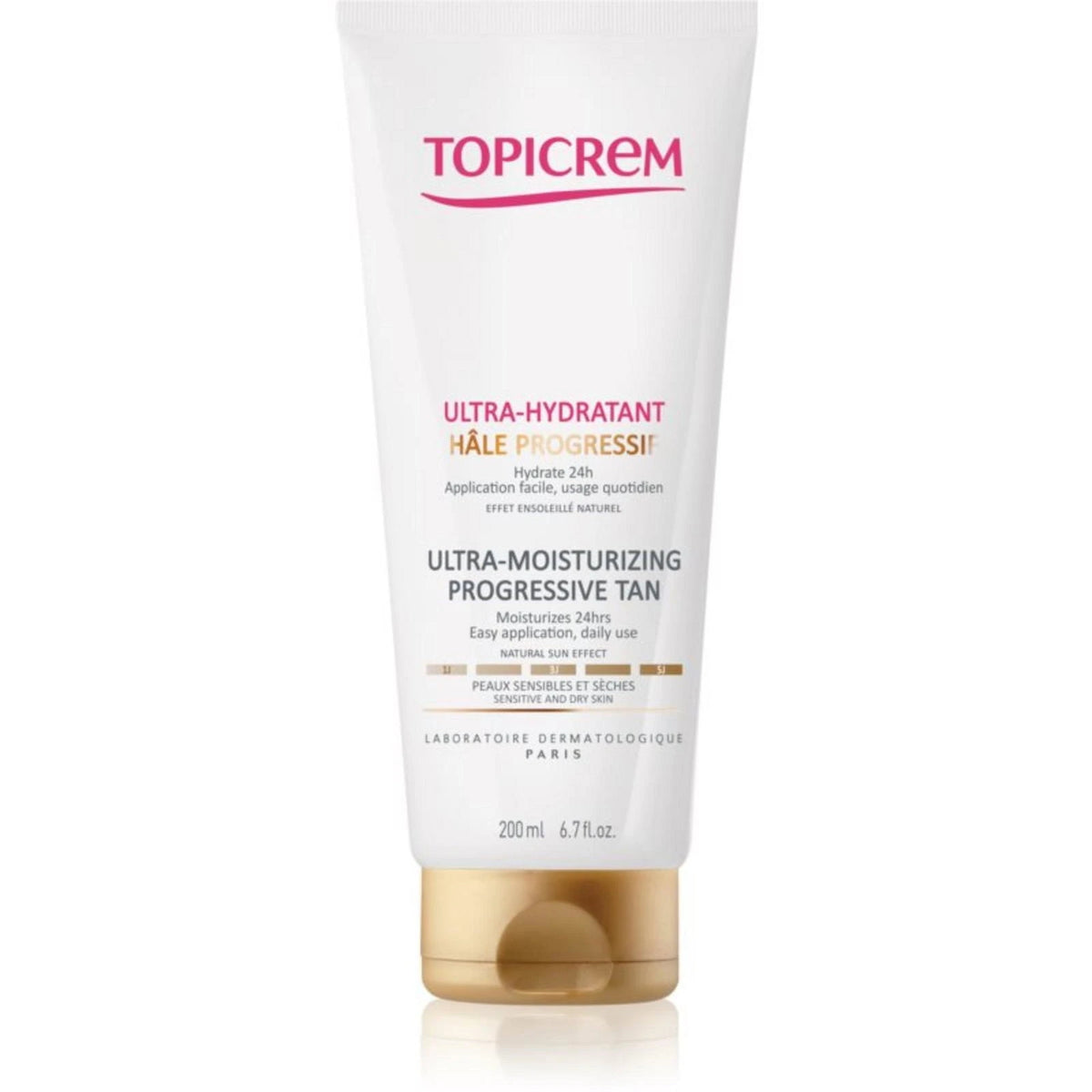 Topicrem, Ultra-Moisturising Progression Tan, intensyviai drėkinanti, emulsija, 200 ml