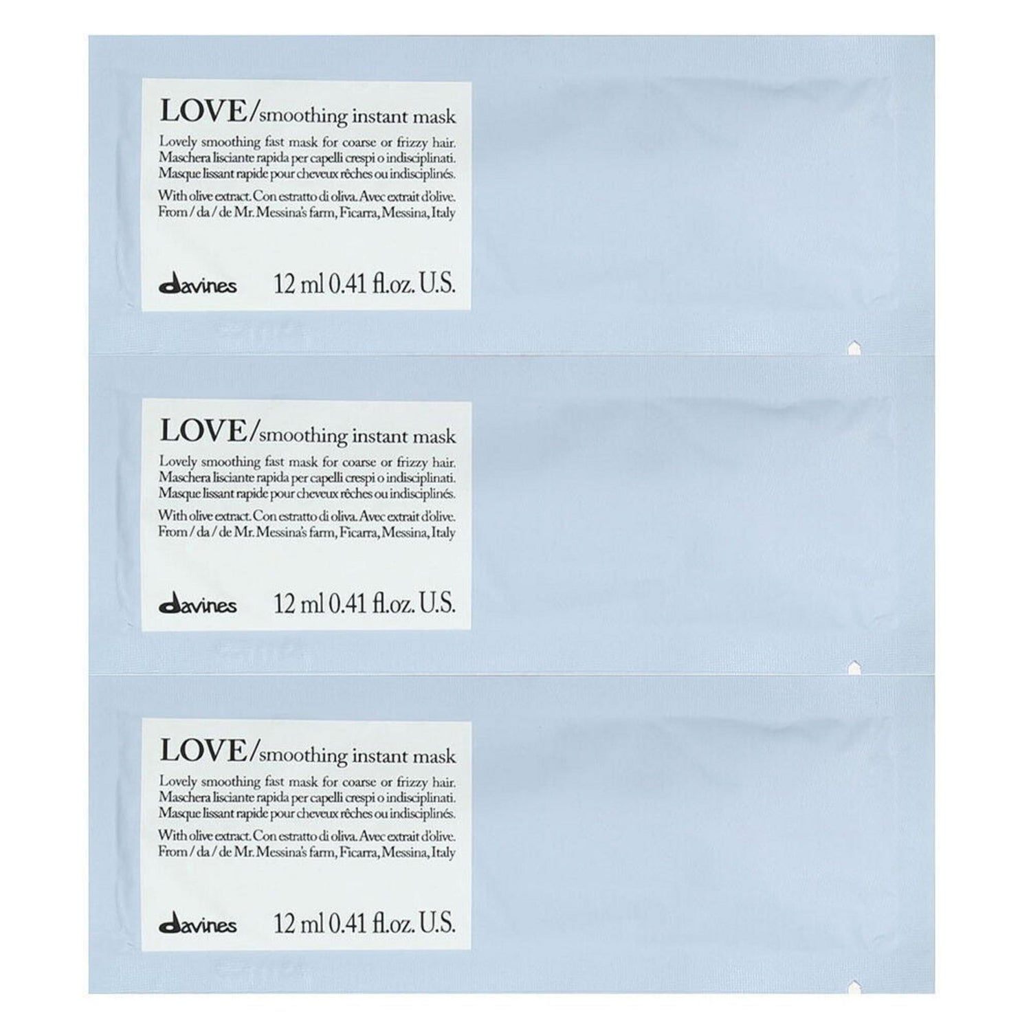 Davines, Love Smoothing, Hair Treatment Cream Mask, 12 pcs, 12 ml