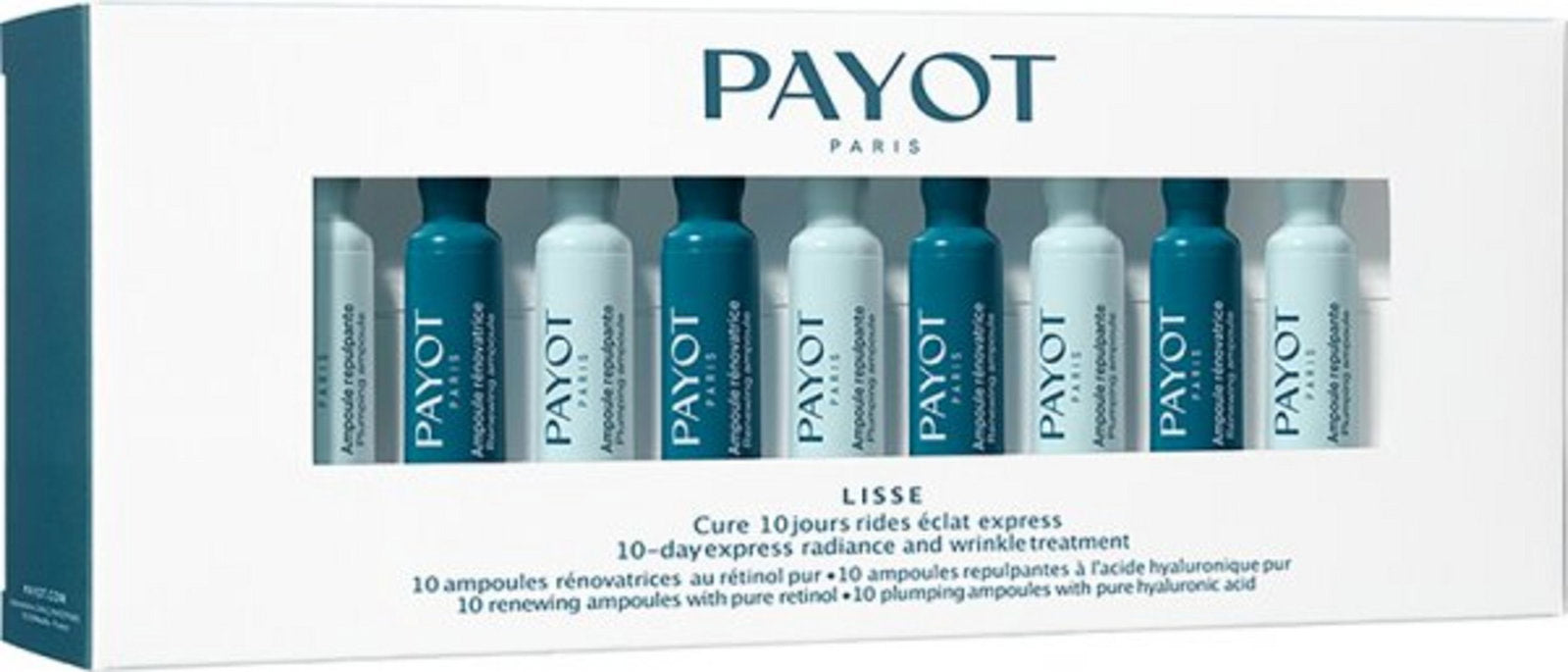 Set, Payot, Lisse, Natural Ingredients, Anti-Ageing, Day & Night, Ampoules Treatment Serum, For Face, For Women, 20 pcs, 20 ml