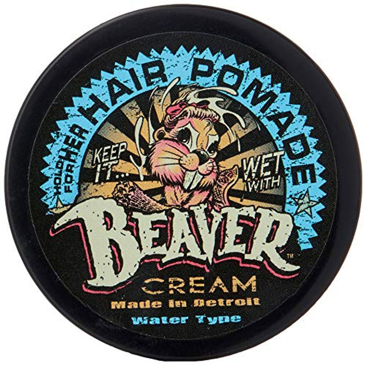 Cock Grease, Beaver Cream Water Type, Hair Styling Pomade, Shine Finish, Light To Medium Hold, 50 g