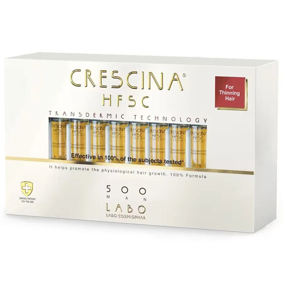 Labo Suisse, Crescina, Transdermic HFSC 500, For Growth Stimulation, Ampoules Treatment Serum, For Scalp, For Men, 20 pcs, 3.5 ml