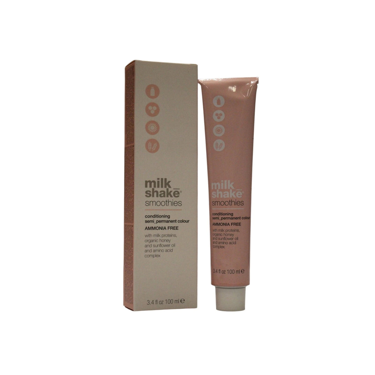 Milk Shake, Smoothies, pusiau ilgalaikiai plaukų dažai, 10.16 Platinum Intense Pink Ash Blonde, 100 ml
