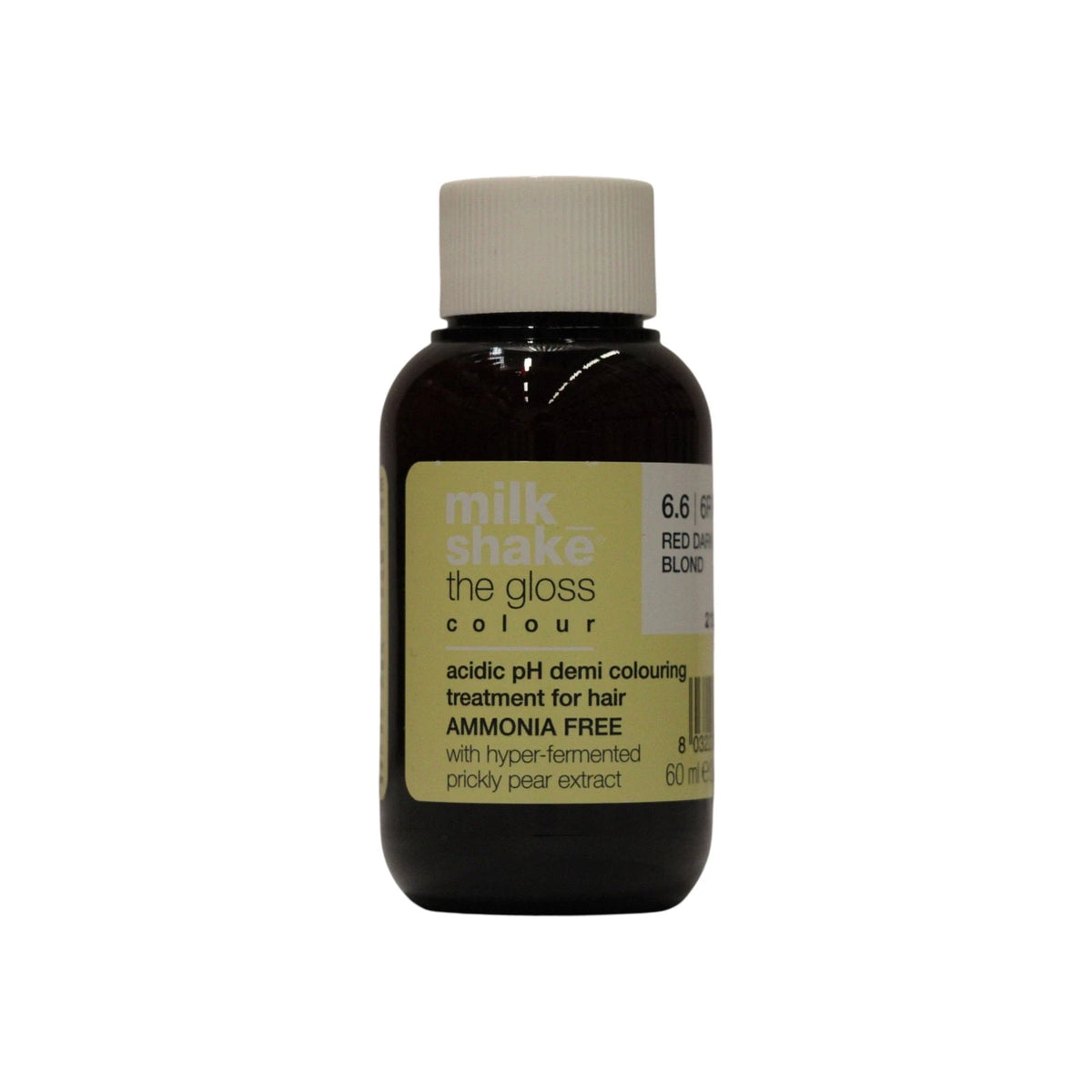 Milk Shake, The Gloss Acidic pH Demi-Permanent Colour, pusiau ilgalaikiai plaukų dažai, 6.6 raudona tamsiai blondinė, 60 ml