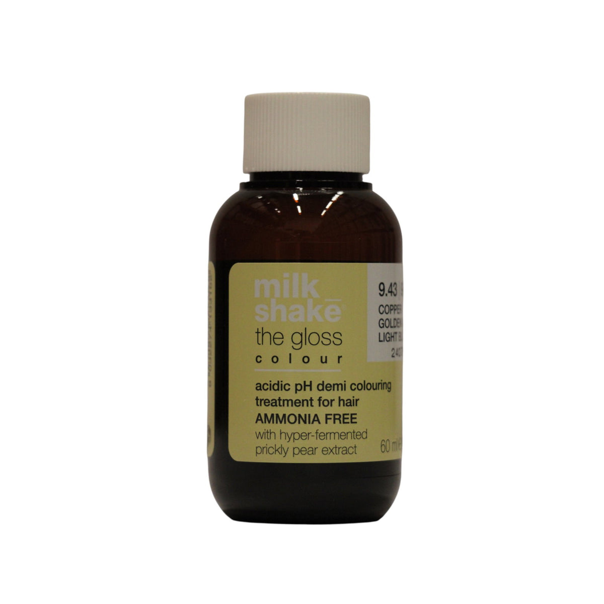 milk_shake The Gloss rūgštinio pH pusiau ilgalaikiai plaukų dažai 9.43, labai šviesi varinė auksinė blondinė, 60 ml