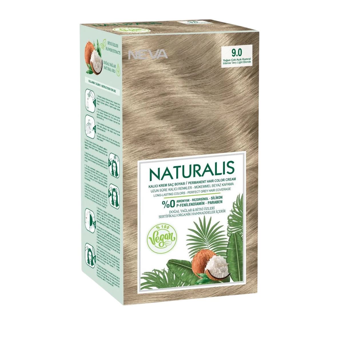 Neva, Naturalis, ilgalaikiai plaukų dažai, 9.0 , 150 ml