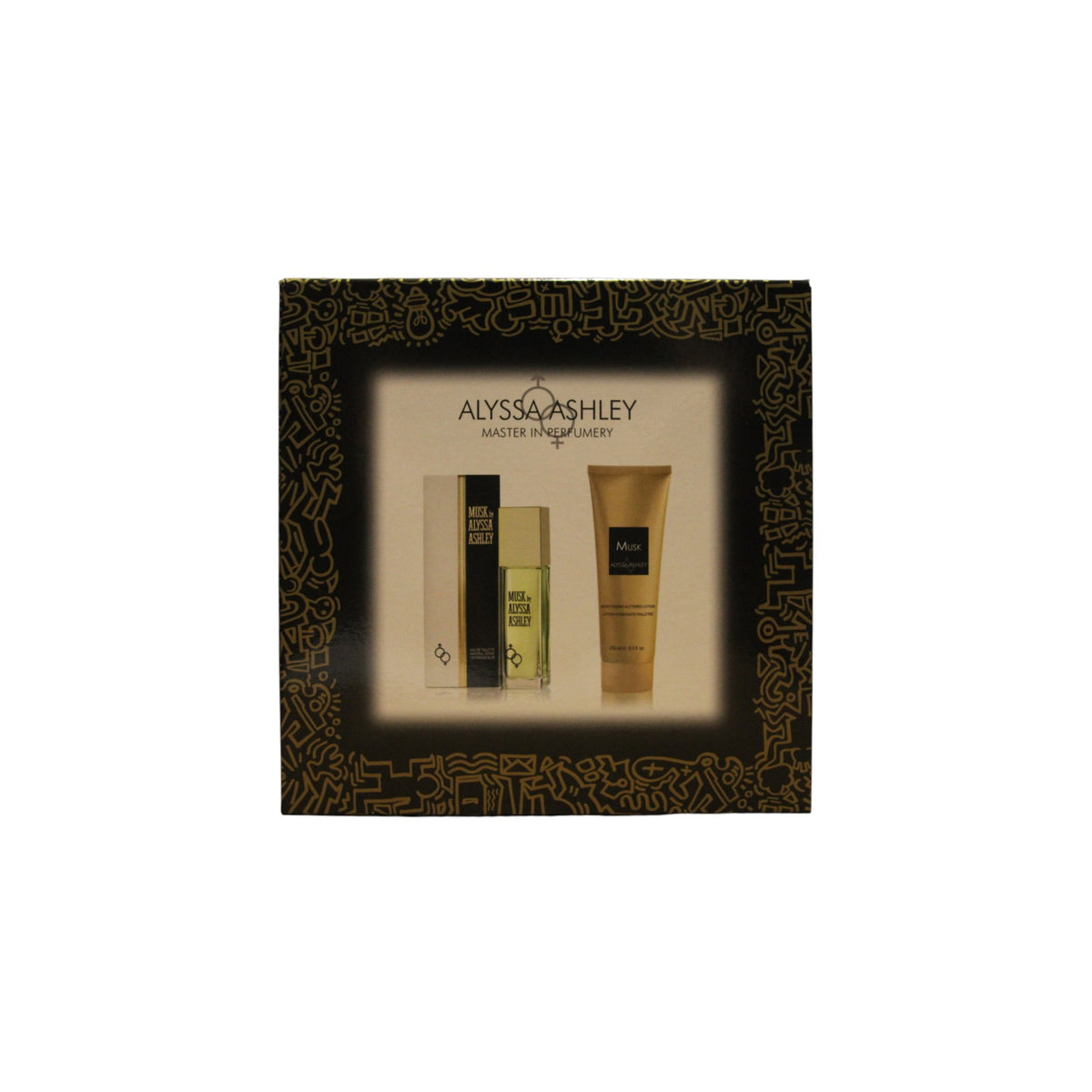 Alyssa Ashley Musk tualetinio vandens 100 ml + žvilgančio kūno losjono 250 ml rinkinys