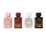 Set Lattafa: Bade'e Al Oud Oud For Glory, Eau De Parfum, Unisex, 25 ml + Bade'e Al Oud Honor & Glory, Eau De Parfum, Unisex, 25 ml + Bade'e Al Oud Sublime, Eau De Parfum, Unisex, 25 ml + Bade'e Al Oud Noble Blush, Eau De Parfum, For Women, 25 ml
