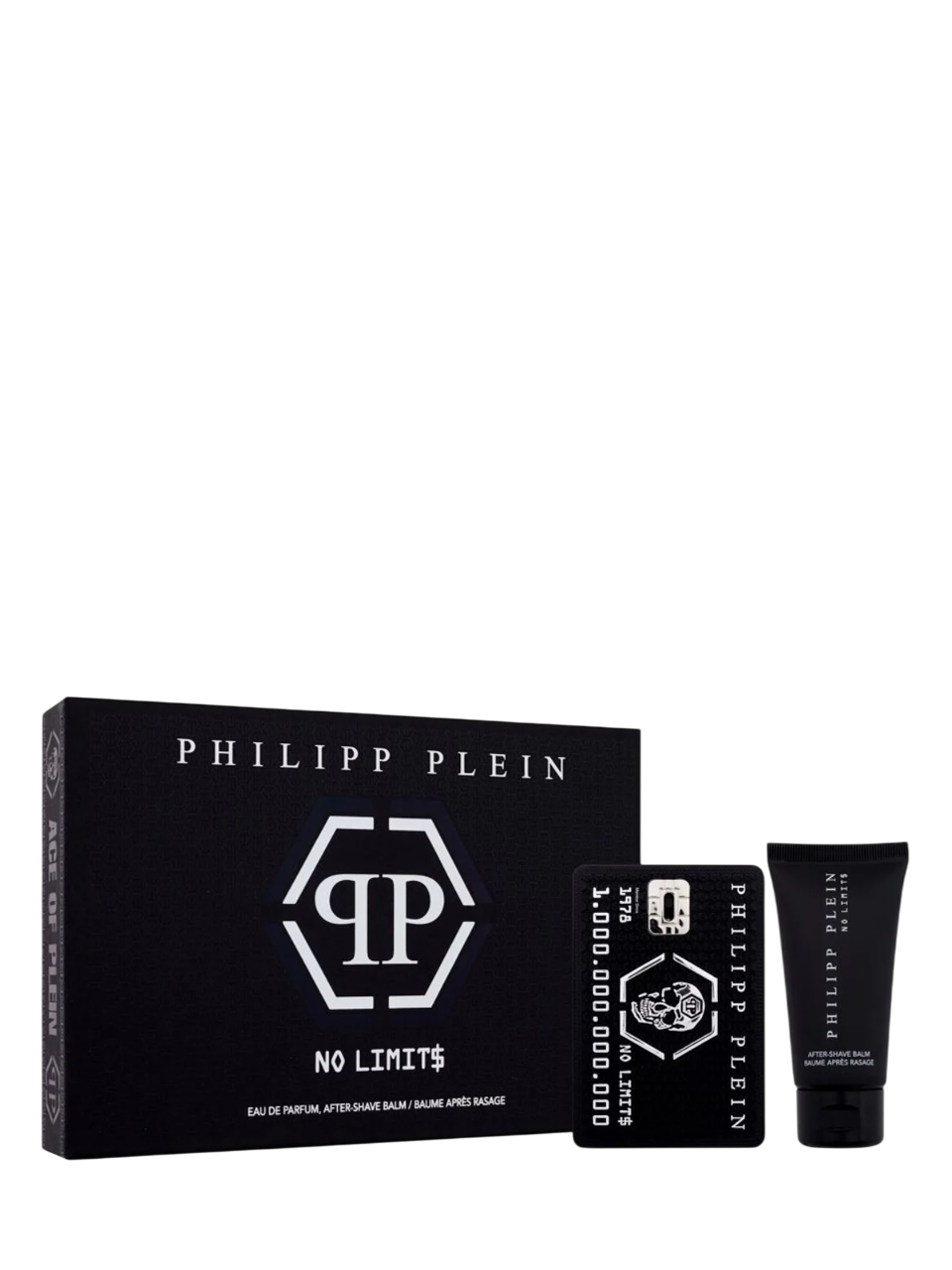Set Philipp Plein: No Limits, Eau De Parfum, For Men, 50 ml + No Limits, Moisturizing, After-Shave Balm, 50 ml