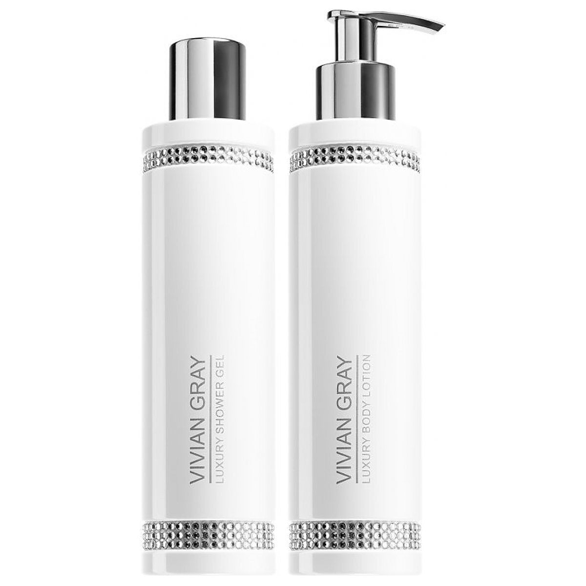 Crystals Set Vivian Gray: White Crystals, Softening, Shower Gel, For All Skin Types, 250 ml + White Crystals, Hydrating, Body Lotion, 250 ml