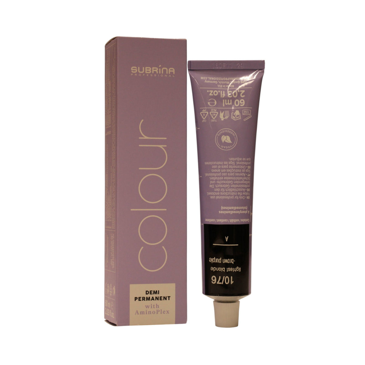 Subrina Professional pusiau ilgalaikiai plaukų dažai 10/76 šviesiausia rusvai violetinė blondinė 60 ml