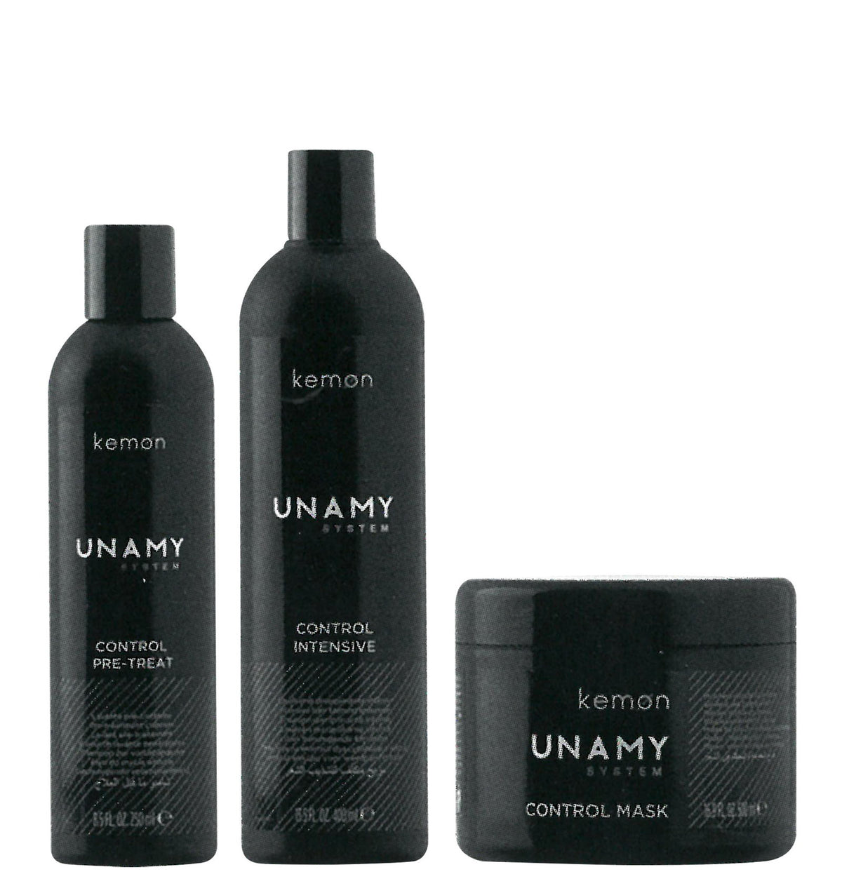 Unamy System Control Intensive Set Kemon: Control Intensive, Hair Shampoo, 400 ml + Control Intensive, Hair Conditioner, 250 ml + Control Intensive, Hair Treatment Cream Mask, 500 ml