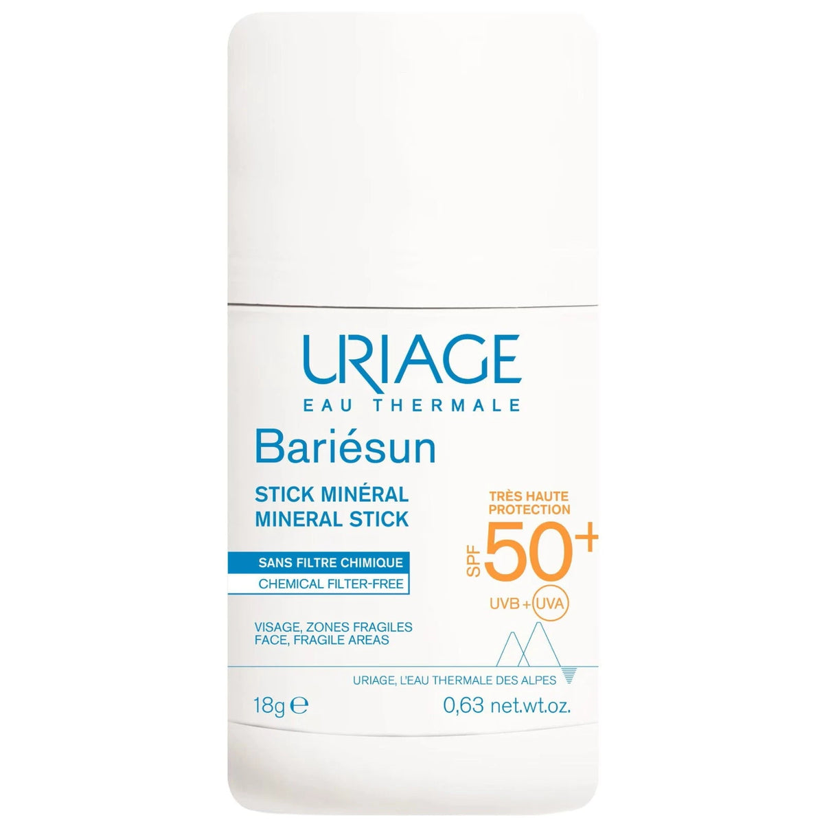 Uriage, Bariesun Mineral, apsauginė lazdelė nuo saulės, SPF50+, 18 g