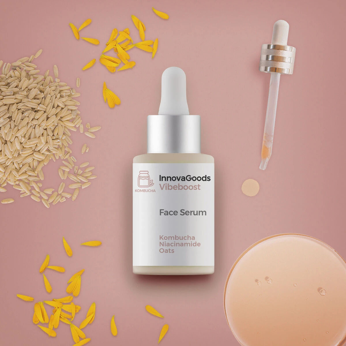 Facial Serum Kombucha Vibeboost InnovaGoods 30 ml serum bottle