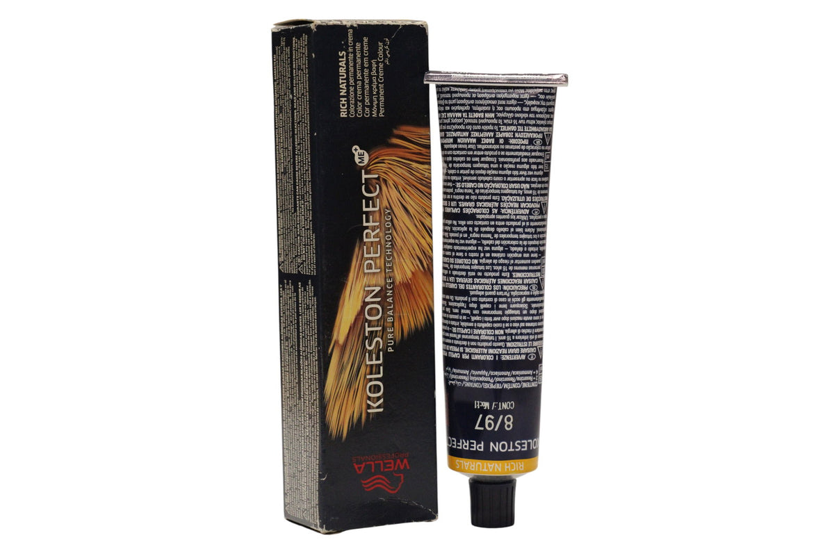 Wella Professionals Koleston Perfect Me+ ilgalaikiai plaukų dažai 8/97, šviesi blondinė, kaštoninė perlinė, 60 ml Tester