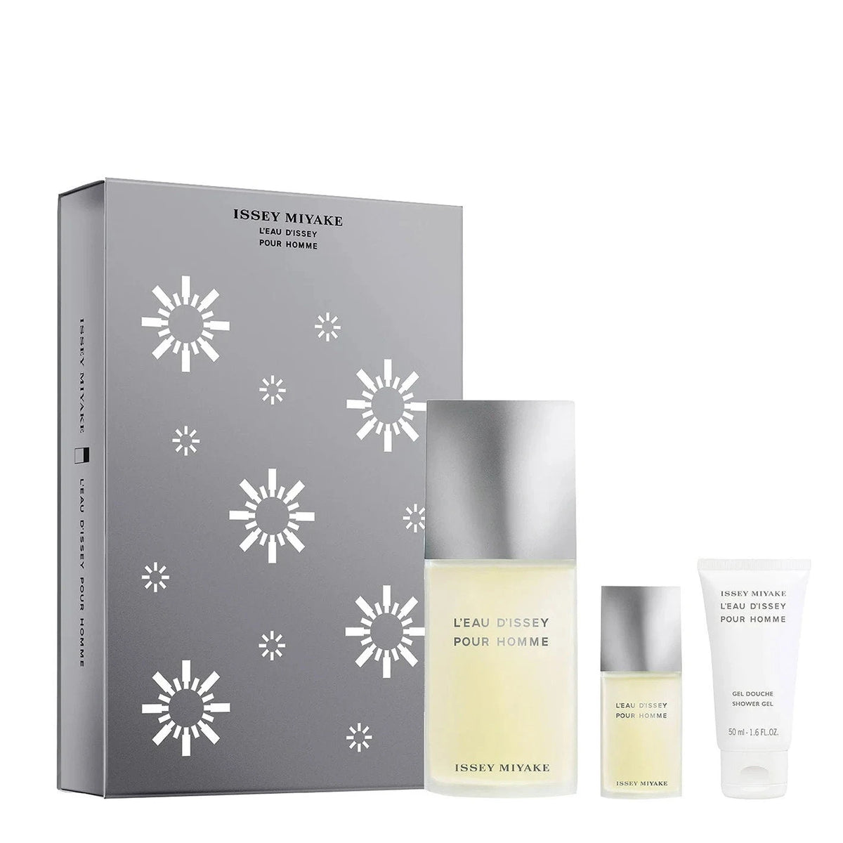 Xmas 2023 Set Issey Miyake: L'Eau D'Issey Pour Homme, Eau De Toilette, For Men, 125 ml + L'Eau D'Issey Pour Homme, Eau De Toilette, For Men, 15 ml *Miniature + L'Eau d'Issey, Moisturizing, Shower Gel, For All Skin Types, 50 ml